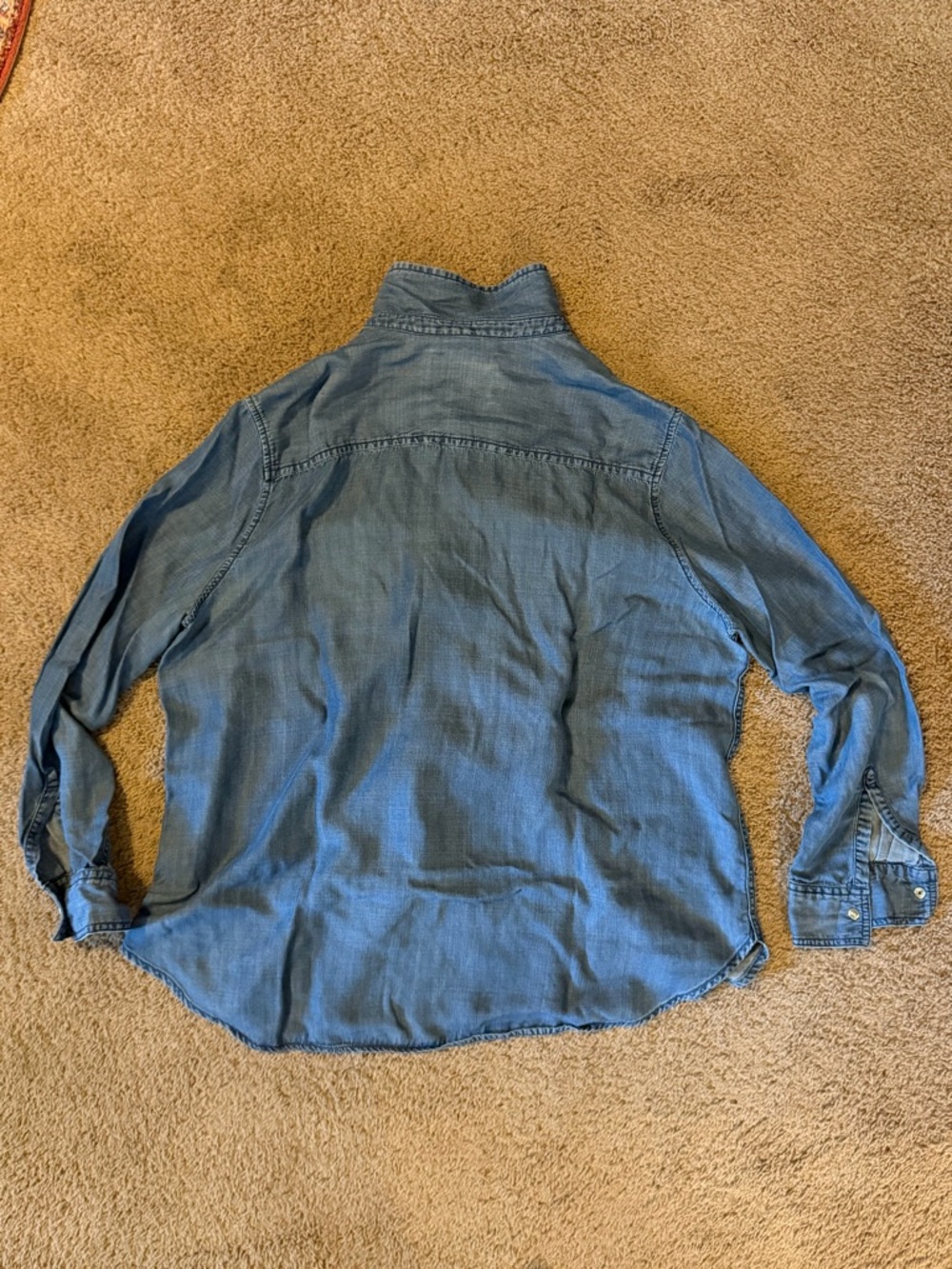 LOLA RIVER Denim Blue Soft Tencel Lyocell Snap-Down Shirt, Women’s Size XL. - Picture 5 of 7
